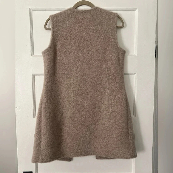 Tribal Vest Beige color Sleeveless Long Length Soft Winter Vest Size Xsmall - Picture 2 of 10